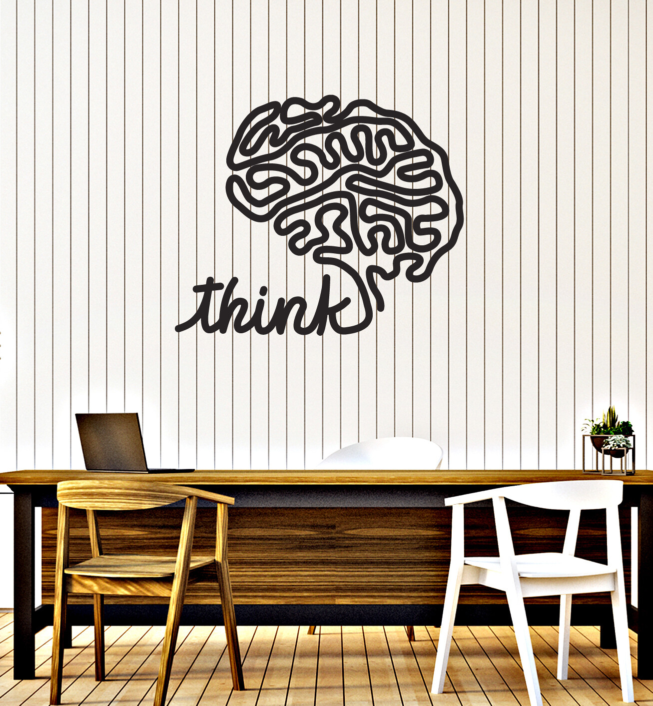 Vinyl Wall Decal Think Brain Home Office Room School Lab Stickers (ig6063)