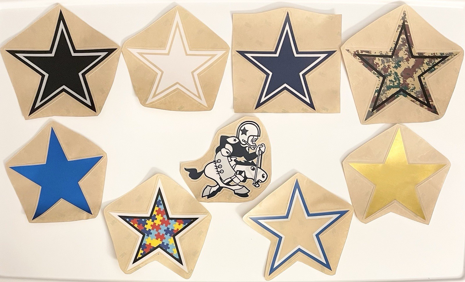 Cowboy Star Full-Size 3M 20 Mil Football Helmet Decals