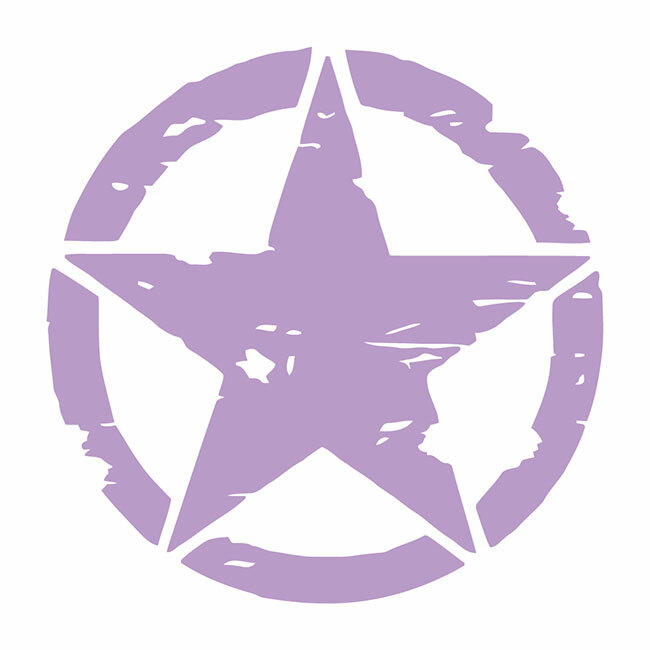 Automotive Distressed Army Star Die Cut Decal Multiple colors Made USA