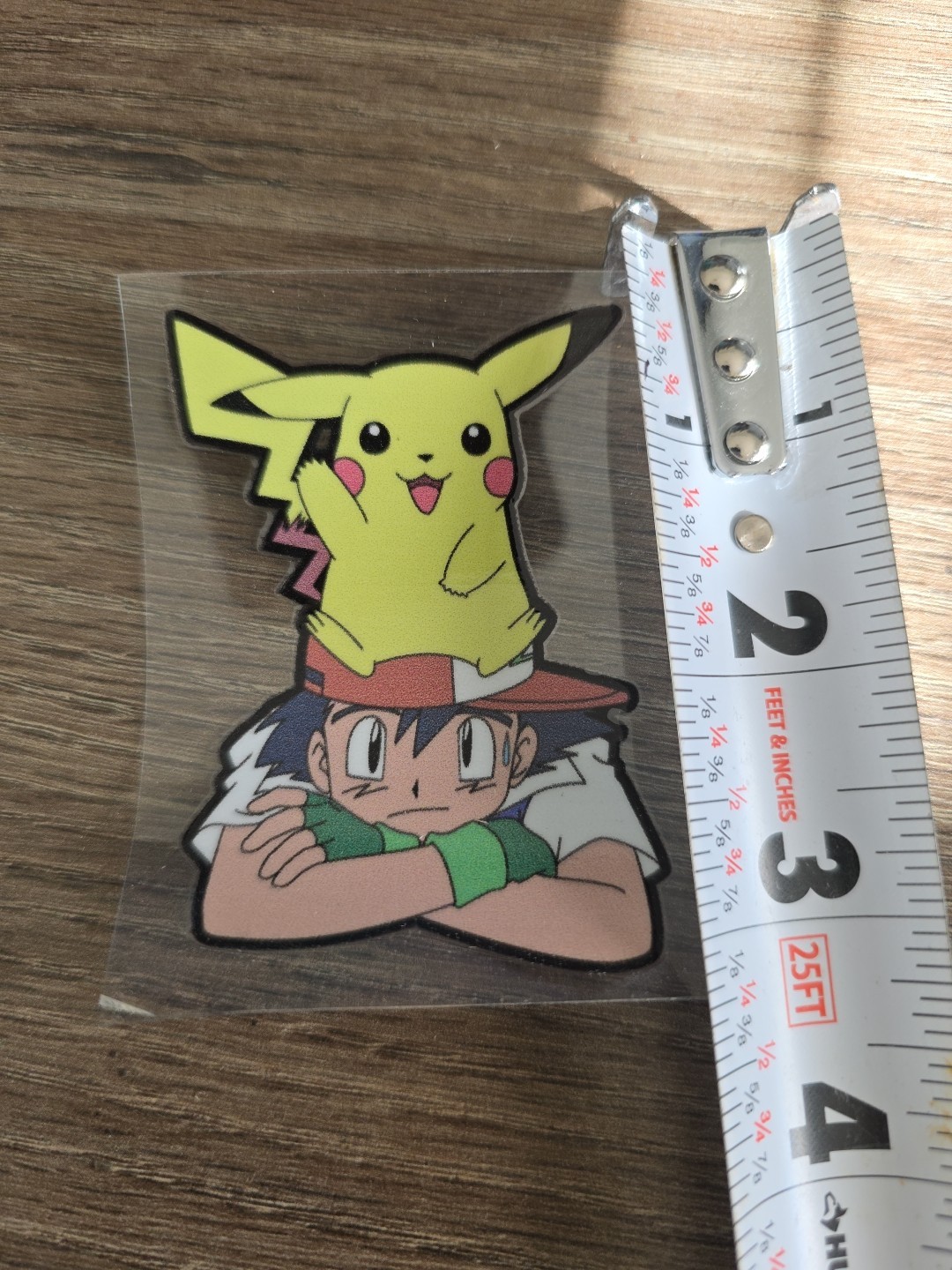 Pokemon Ash And Pikachu UV DTF Decal Sticker Waterproof Raised Made In USA