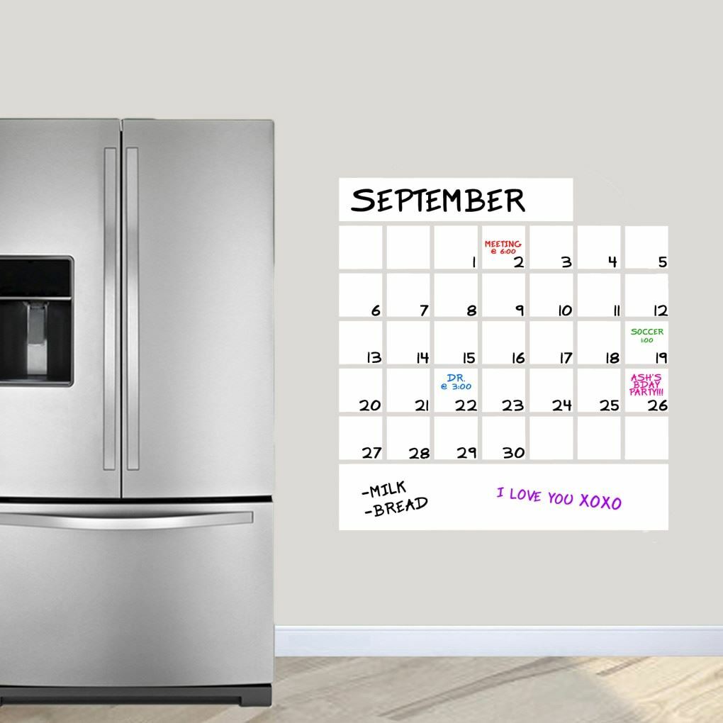 Dry Erase Calendar Wall Decal – Calendar, Organizing, Kitchen, Office