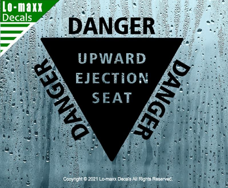 Danger Upward Ejection Seat USAF Military Aircraft Markings Die Cut Vinyl Decal