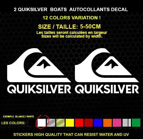 2 Quiksilver Decorative Stickers – Vehicles & Accessories, Set of 2