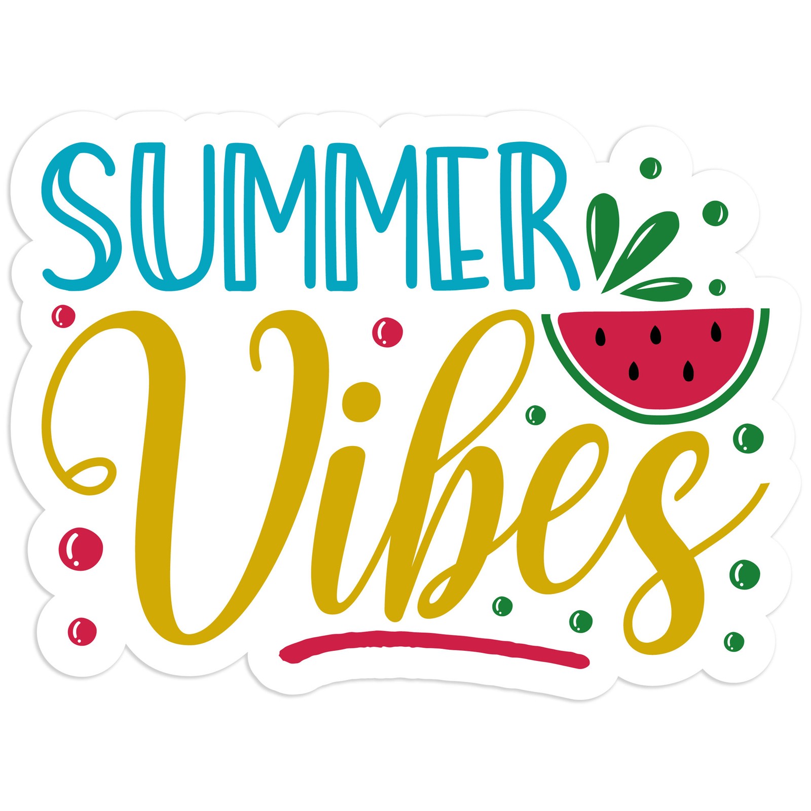 Summer Vibes Watermelon – Vinyl Decal Sticker – Car Window Laptop – #742