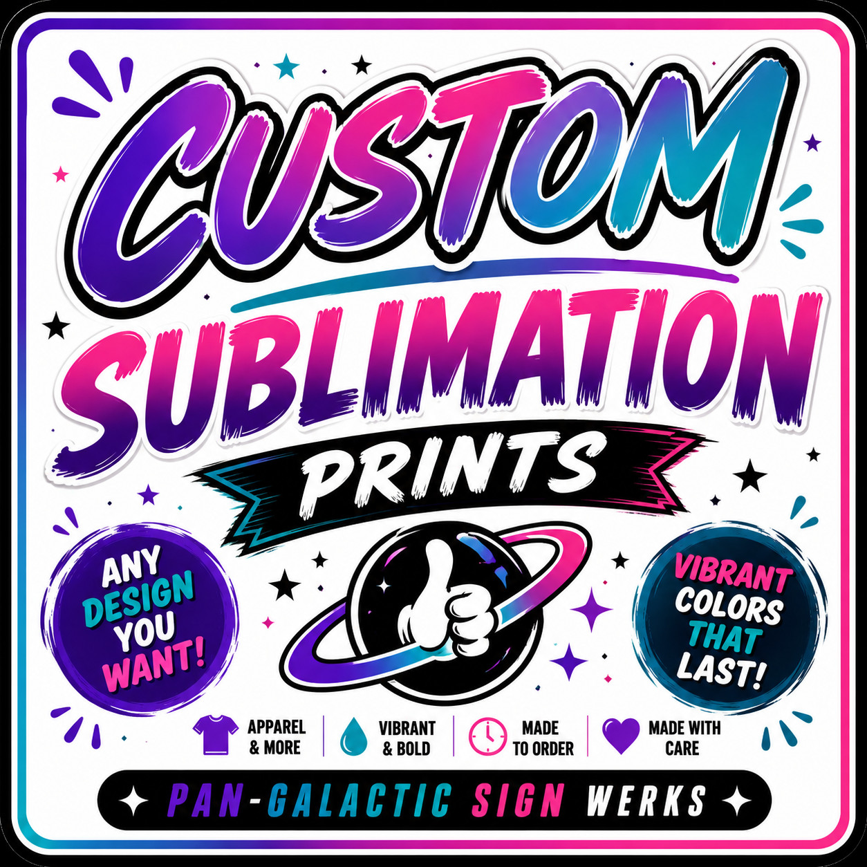 Custom Personalized Sublimation Prints – Any Text & Name – Graphic Tshirt
