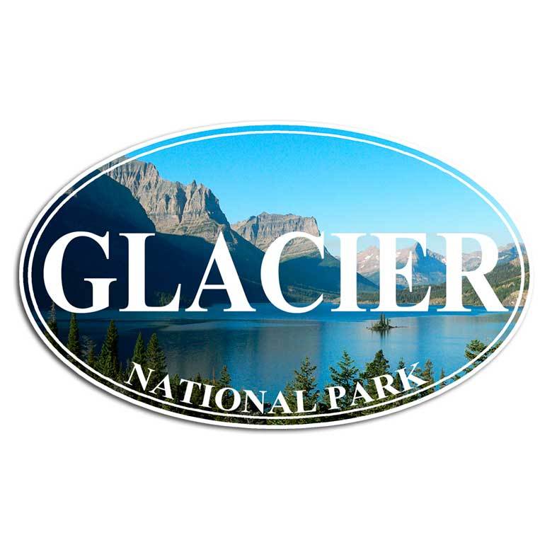 Glacier National Park Decal Sticker Crown of the Continent Hiking RV USA Montana