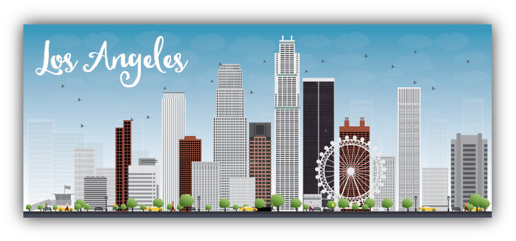 Los Angeles City View USA Car Bumper Sticker Decal