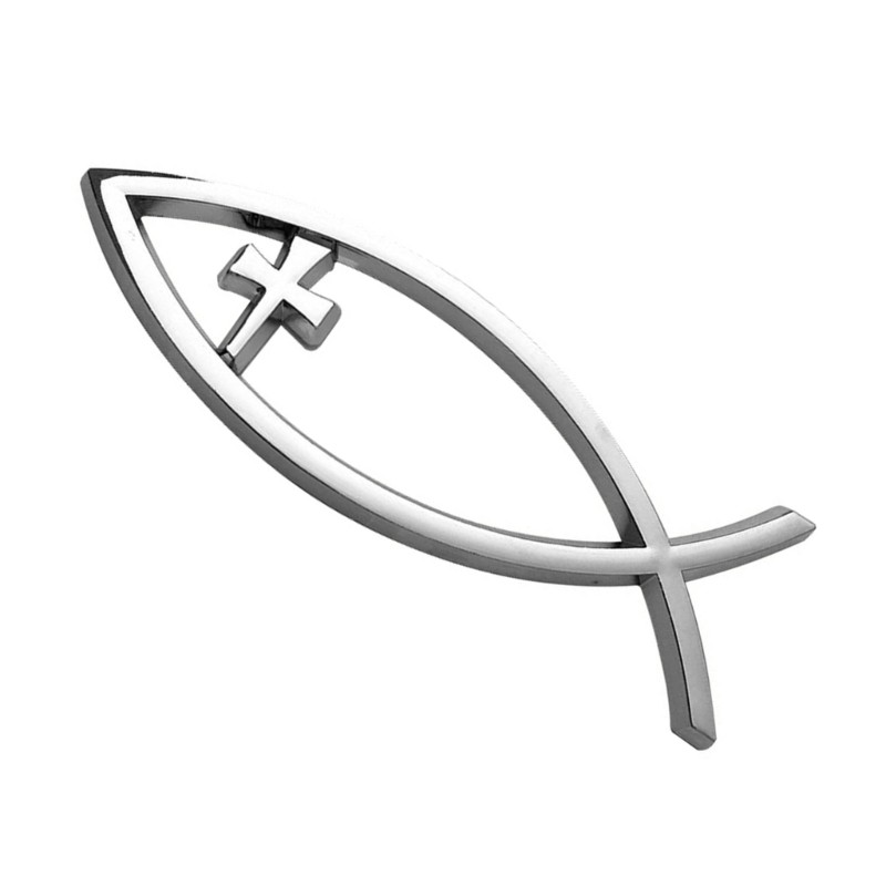Upgrades Faith Based Car Stickers Ichthys Fish Badge for Window & Person Item