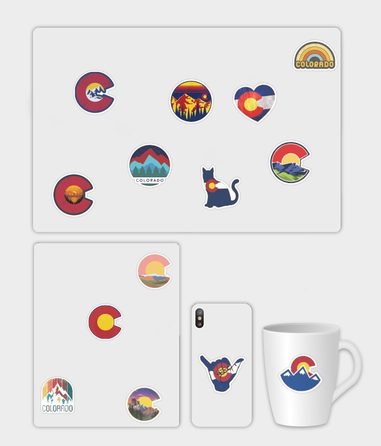 50pcs Colorado Stickers, Waterproof Non-residue Vinyl Stickers, #091