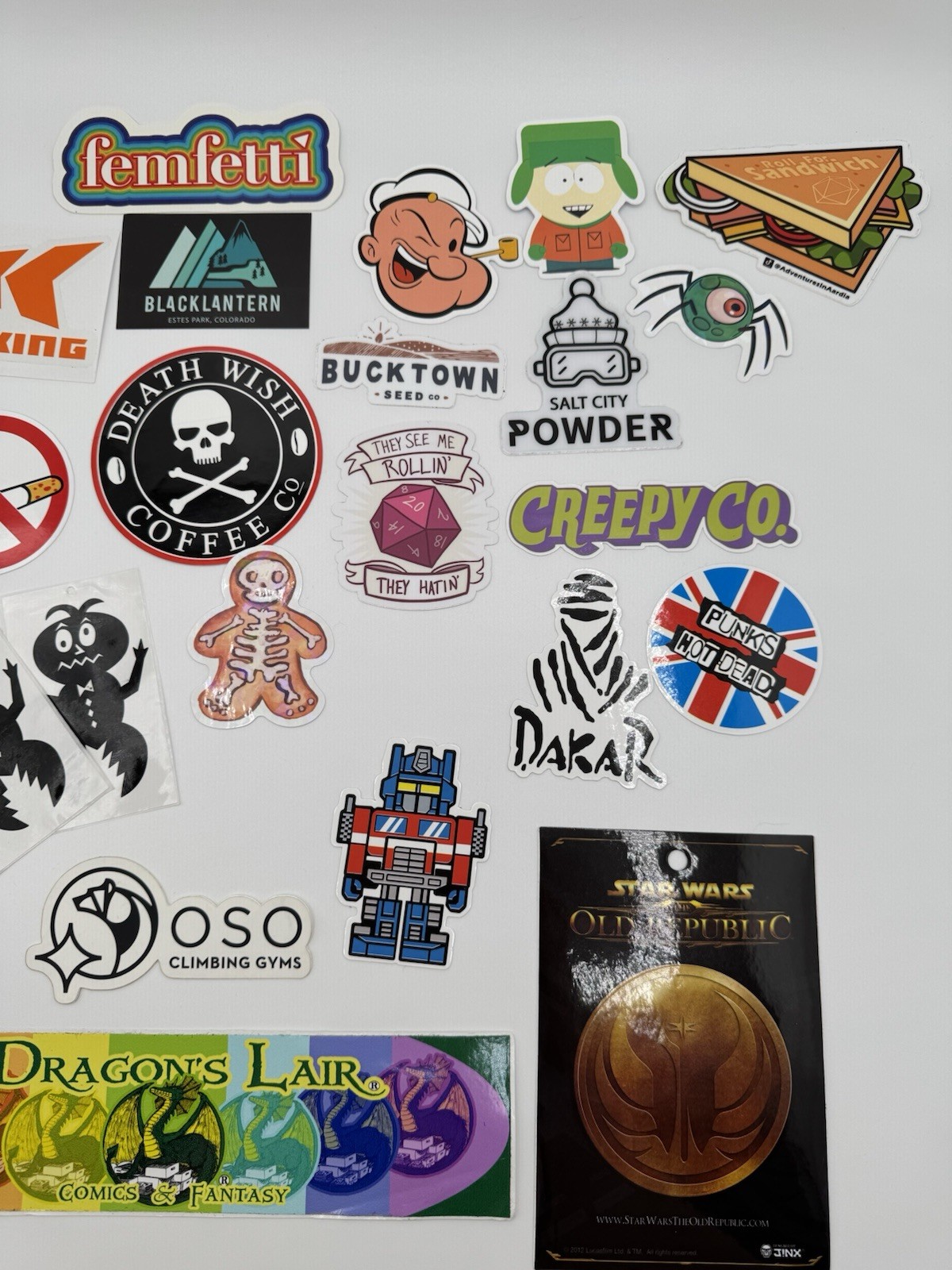 Dragons Lair & Other Random Stickers Decals For Tumblers Laptop Lot Of 24