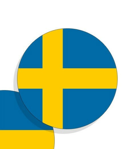 Sweden Flag Stickers Flag Decals Vinyl Round Set of 4 Swedish Flags