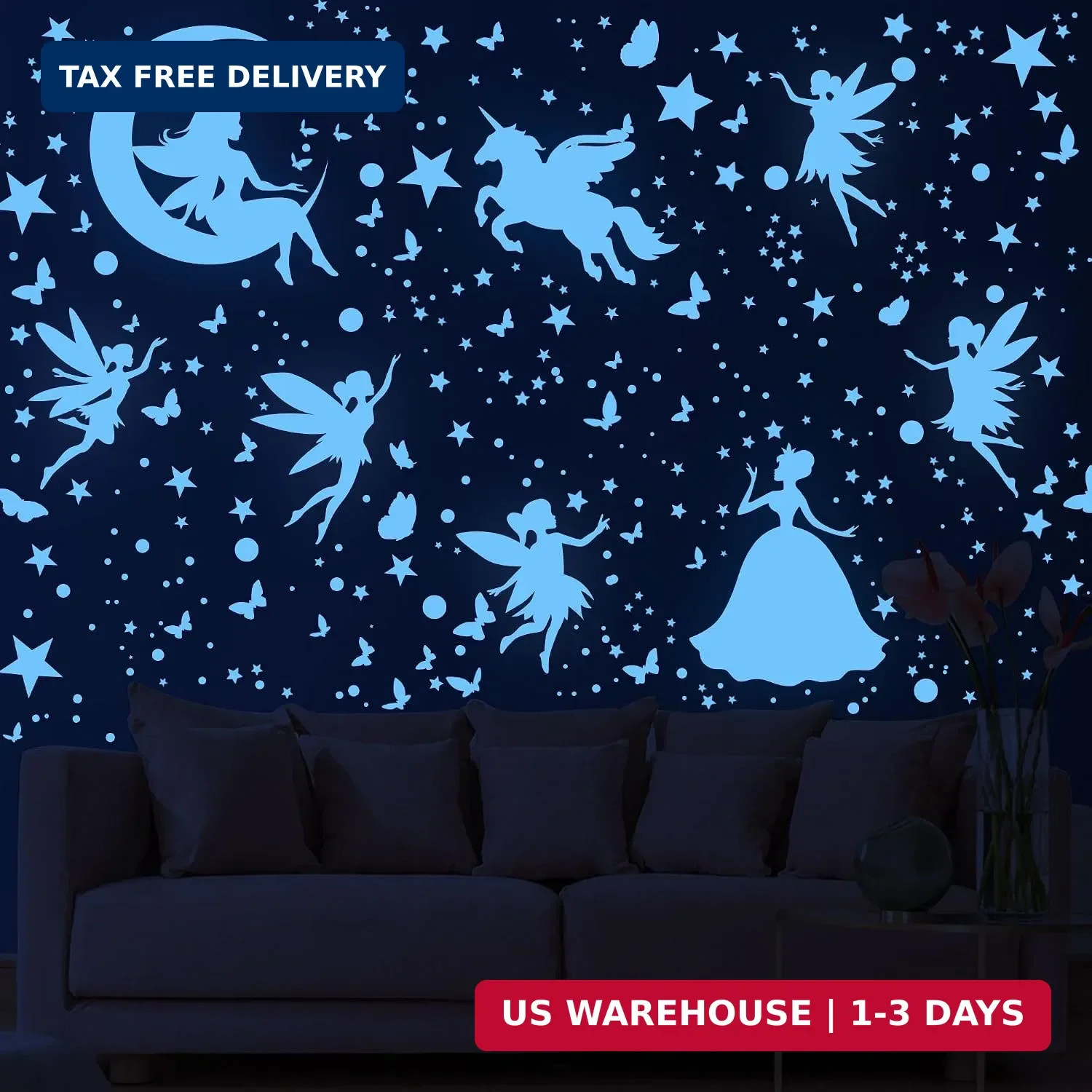 Glow in the Dark Stars for Ceiling Unicorn Decals Bedroom Decor for Girls | Fair