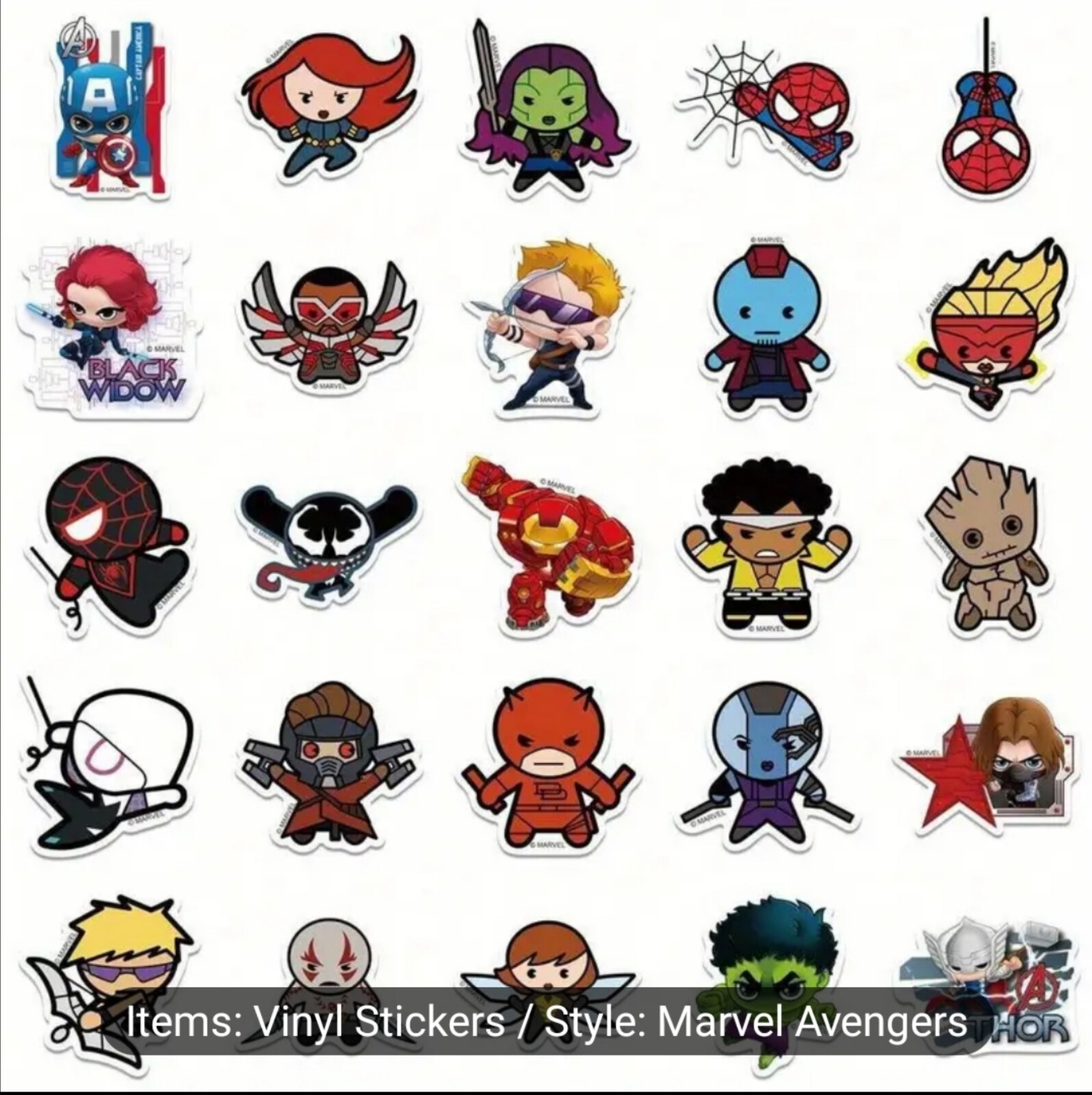 10 PCS Cartoon Marvel Avengers Guardians of the Galaxy Stickers BRAND NEW