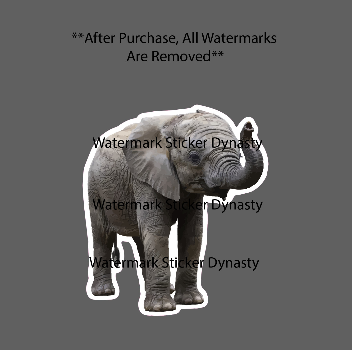Baby Elephant Sticker Waterproof Decal Animal Wild Wildlife Cute Gift NEW