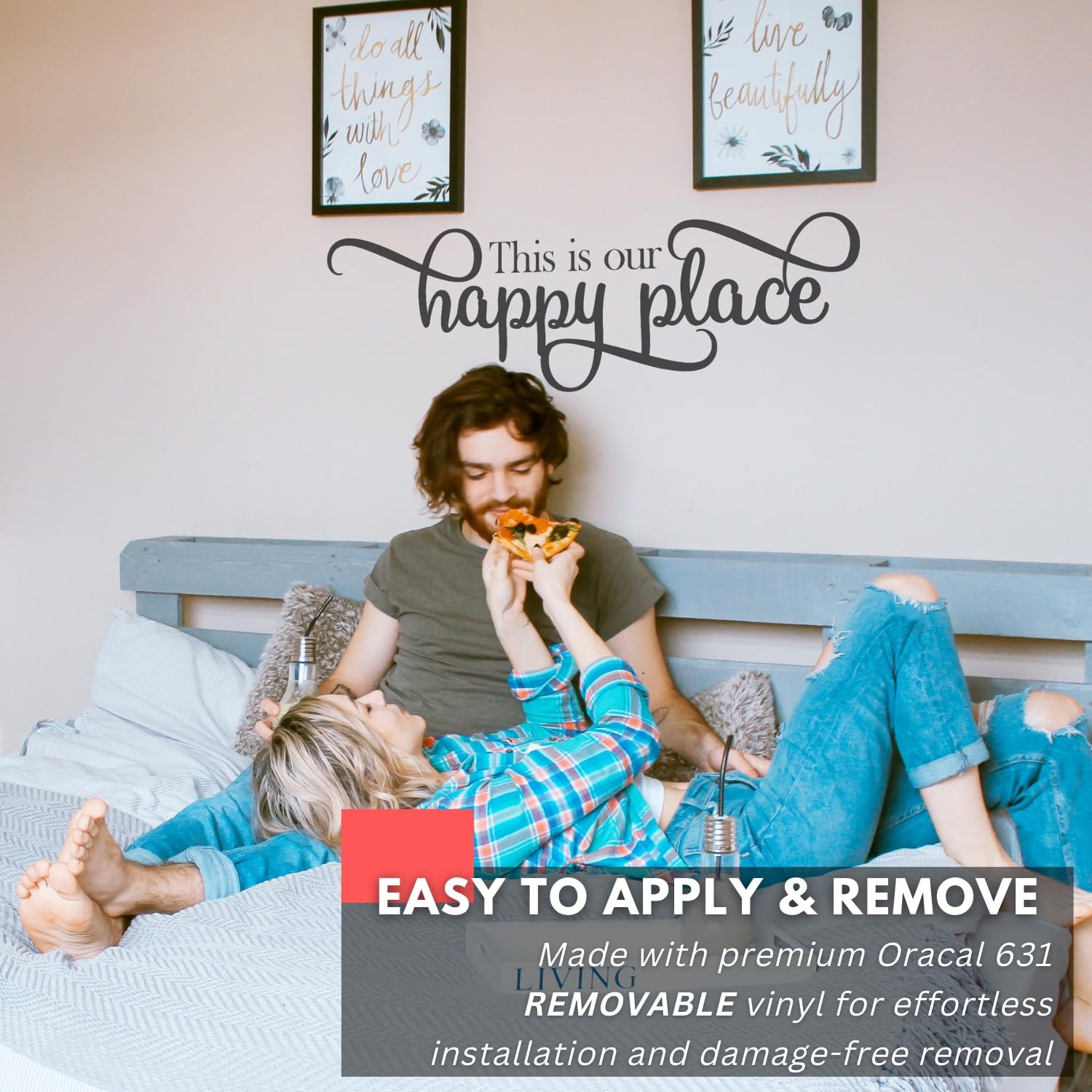 My Vinyl Story – This is Our Happy Place Wall Sticker – Family Wall Decal for…