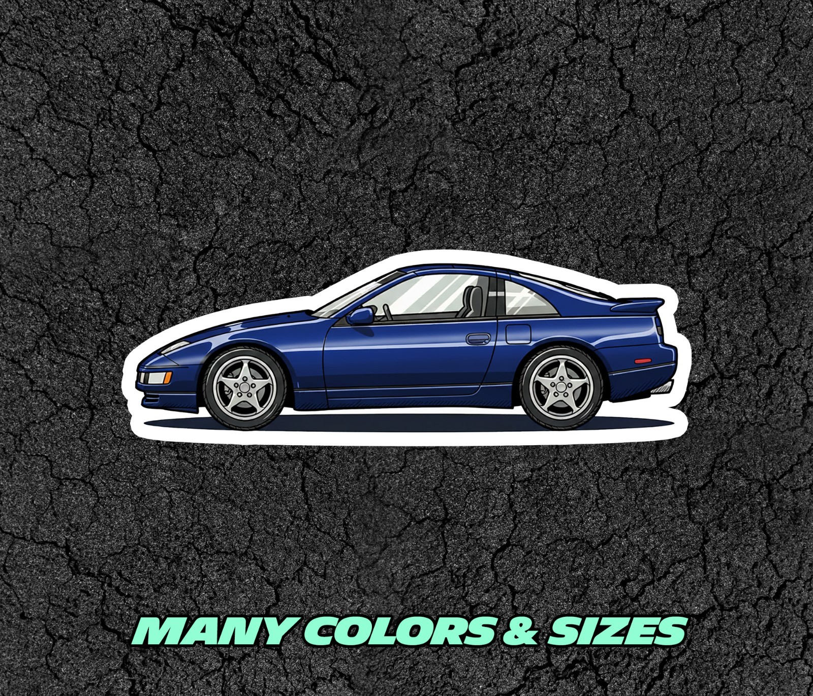 Nissan 300ZX Car Profile Sticker for Laptop, Phone Case, Book, Window, Kids etc.