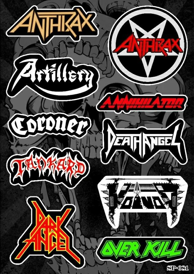Thrash Metal Sticker Pack | Anthrax Annihilator Overkill Death Angel Coroner