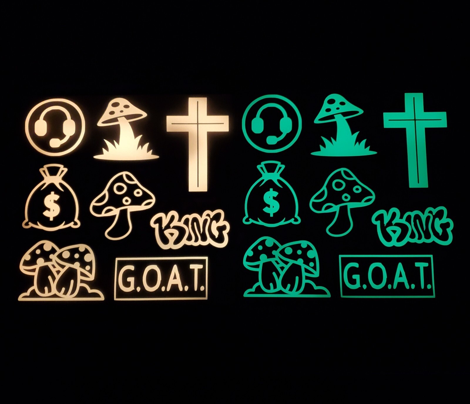 Glow In The Dark Vinyl Decals Gamers Lit Studios Medium Decor New Full Sheets