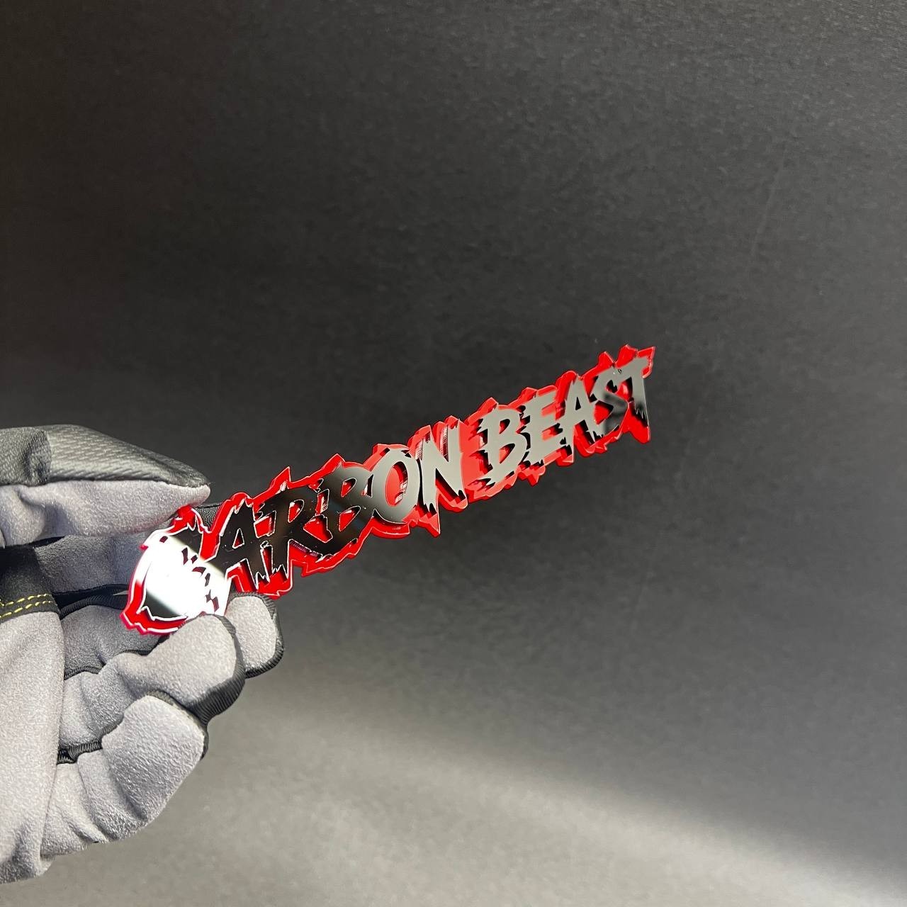 1PC CARBON BEAST Custom 3D Text Car Badge Fender Emblem Tailgate Toolbox Decal