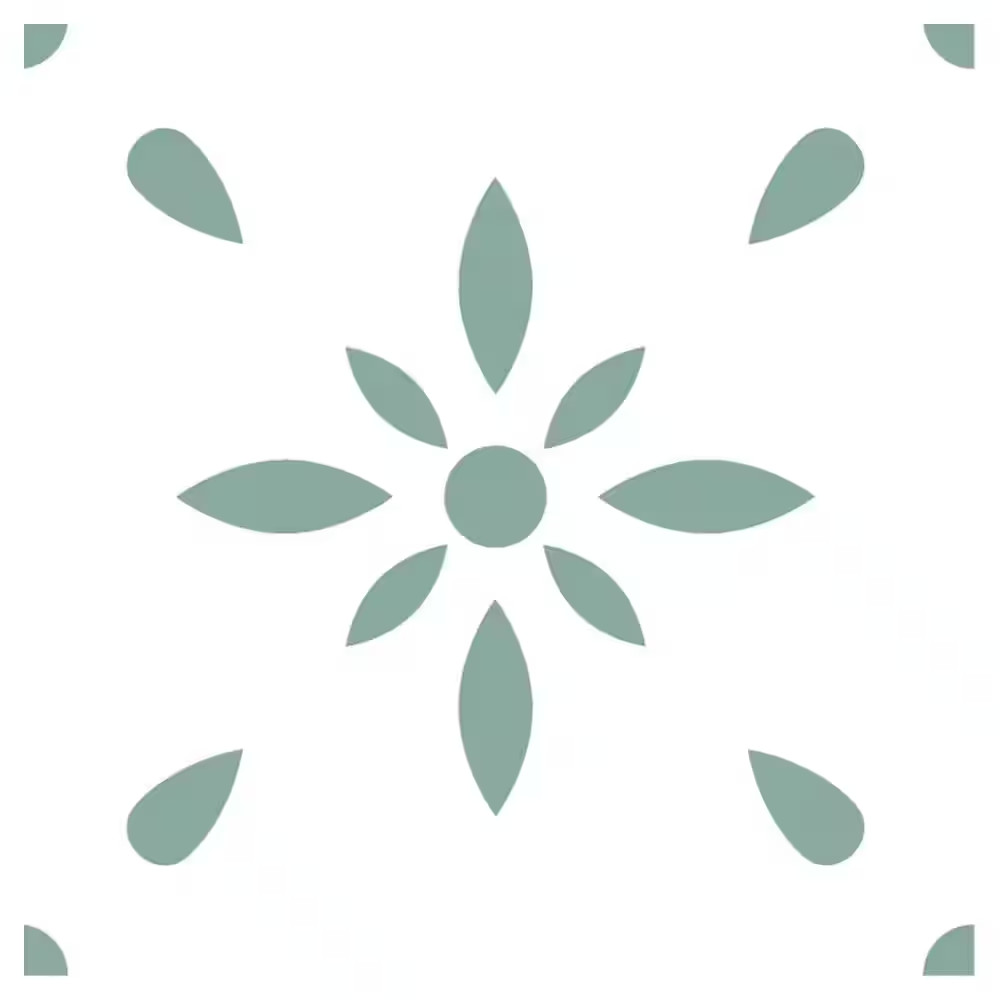 10-Piece Sage Green Geometric Snow PVC Vinyl Backsplash Sticker(11.8 In. X 11.8