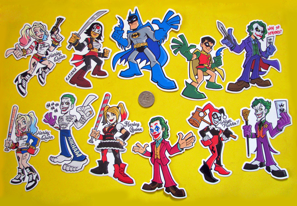 DC Comics Vinyl Sticker Batman Joker Harley Quinn Car Truck Laptop Decal