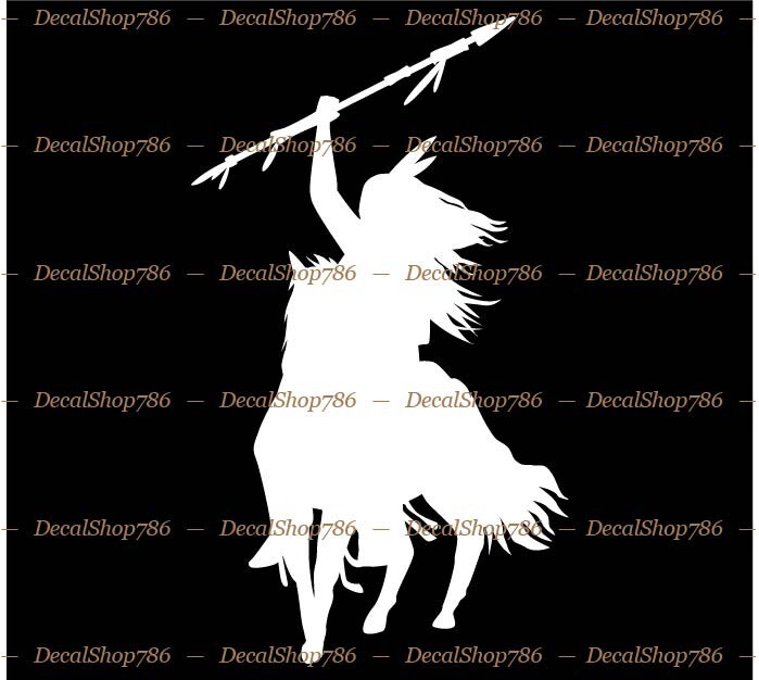 Native American Indian Warrior on Horse – Car Vinyl Die-Cut Peel N' Stick Decals