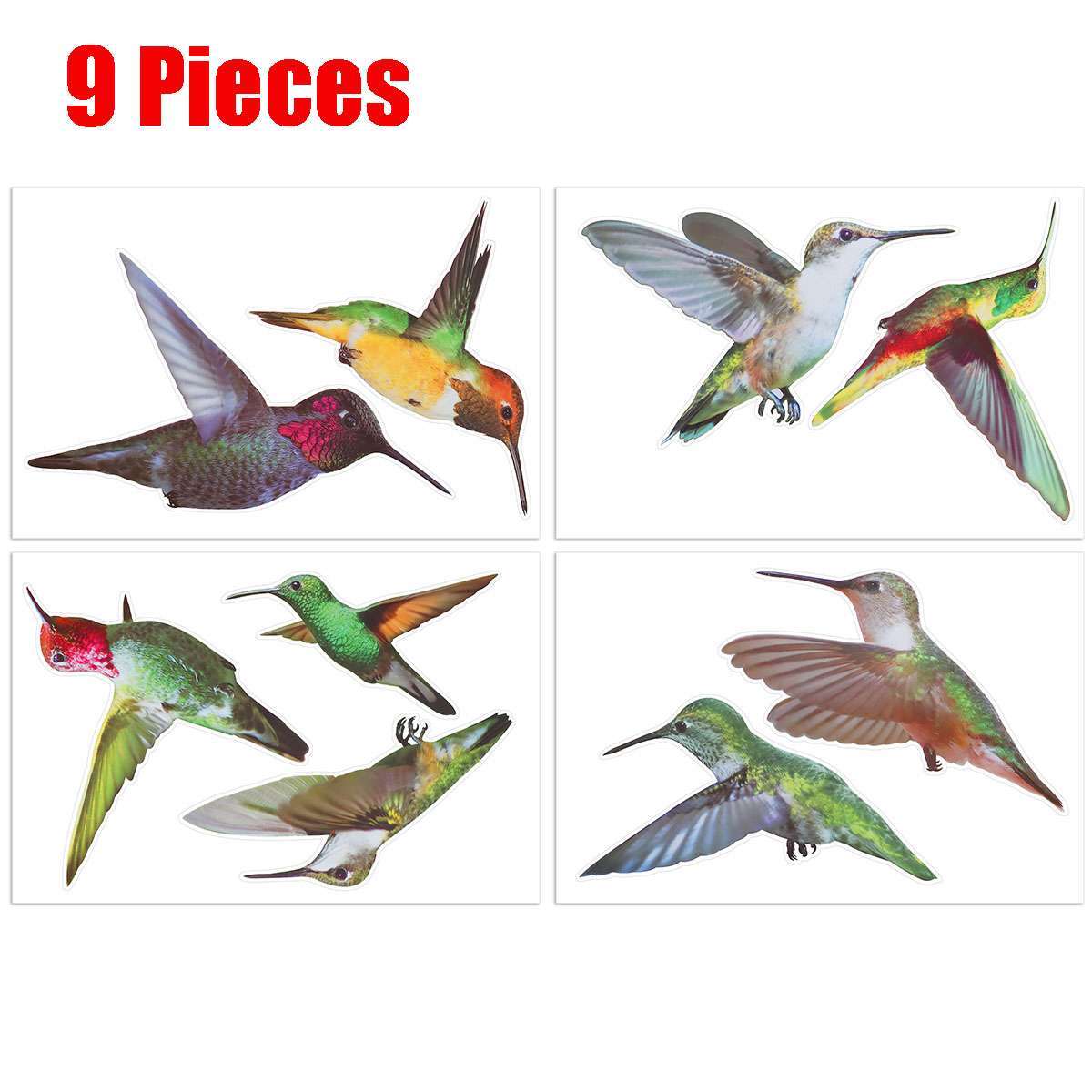 Large Anti Collision Window Decals for Bird Strikes, Stop Birds, 9 Pieces