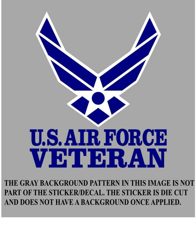 UNITED STATES AIR FORCE VETERAN LOGO USAF Vinyl Window Decal/Sticker BLUE/WHITE
