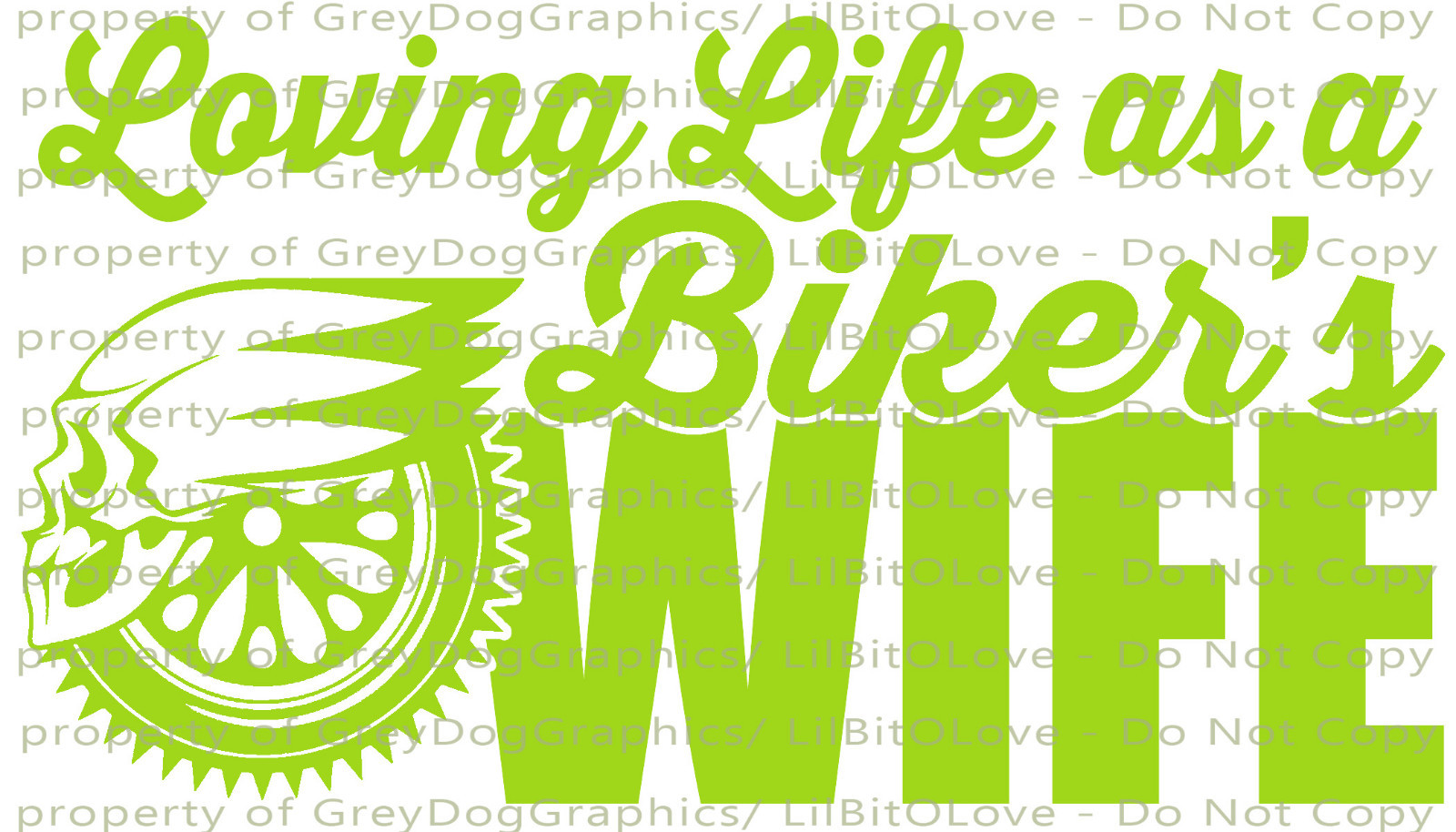 Loving Life as a Biker's Wife Vinyl Decal Sticker Motorcycle Skull Harley Hog