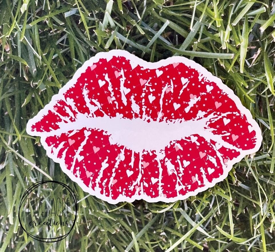 Red Lips Sticker – Car Decal – Laptop Sticker – Water Bottle Decal