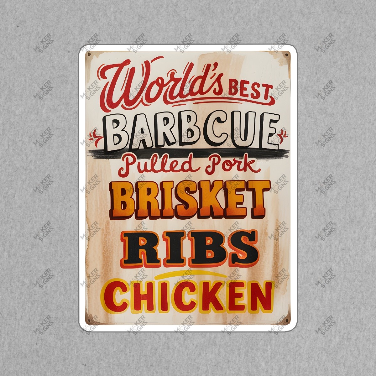 Rustic Worlds Best Barbecue Sign Vintage BBQ Decor for Grill Lovers #8177