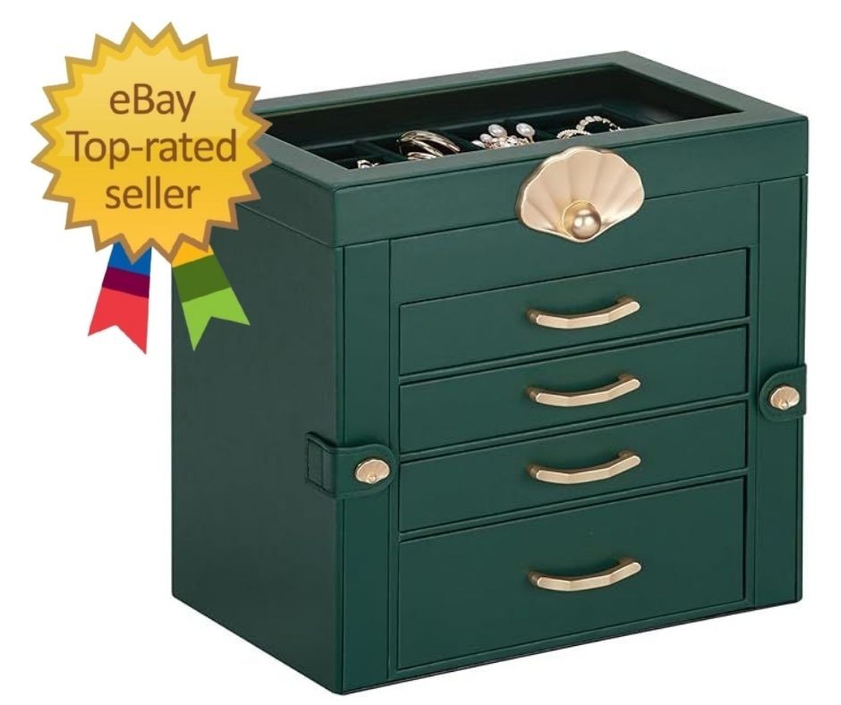 Jewelry Box with 4 Drawers: Display Organizer for Earrings Necklaces – Gifts …