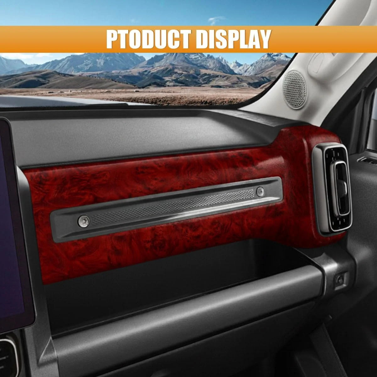 Car Interior Wood Grain Textured Glossy Vinyl Wrap Sticker DIY Decal Sheet Film