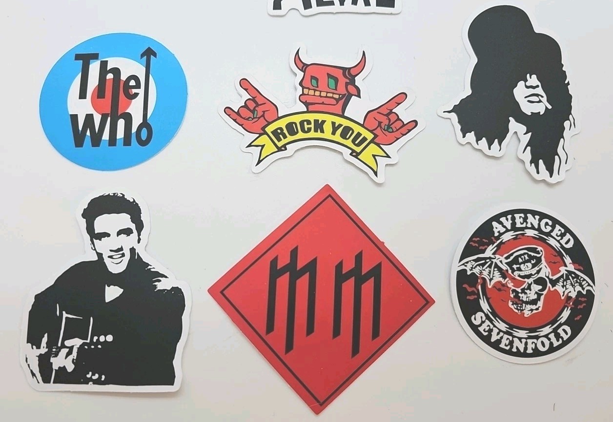 15 Assorted Stickers Rock Heavy Metal Punk Pop Funk Band Music