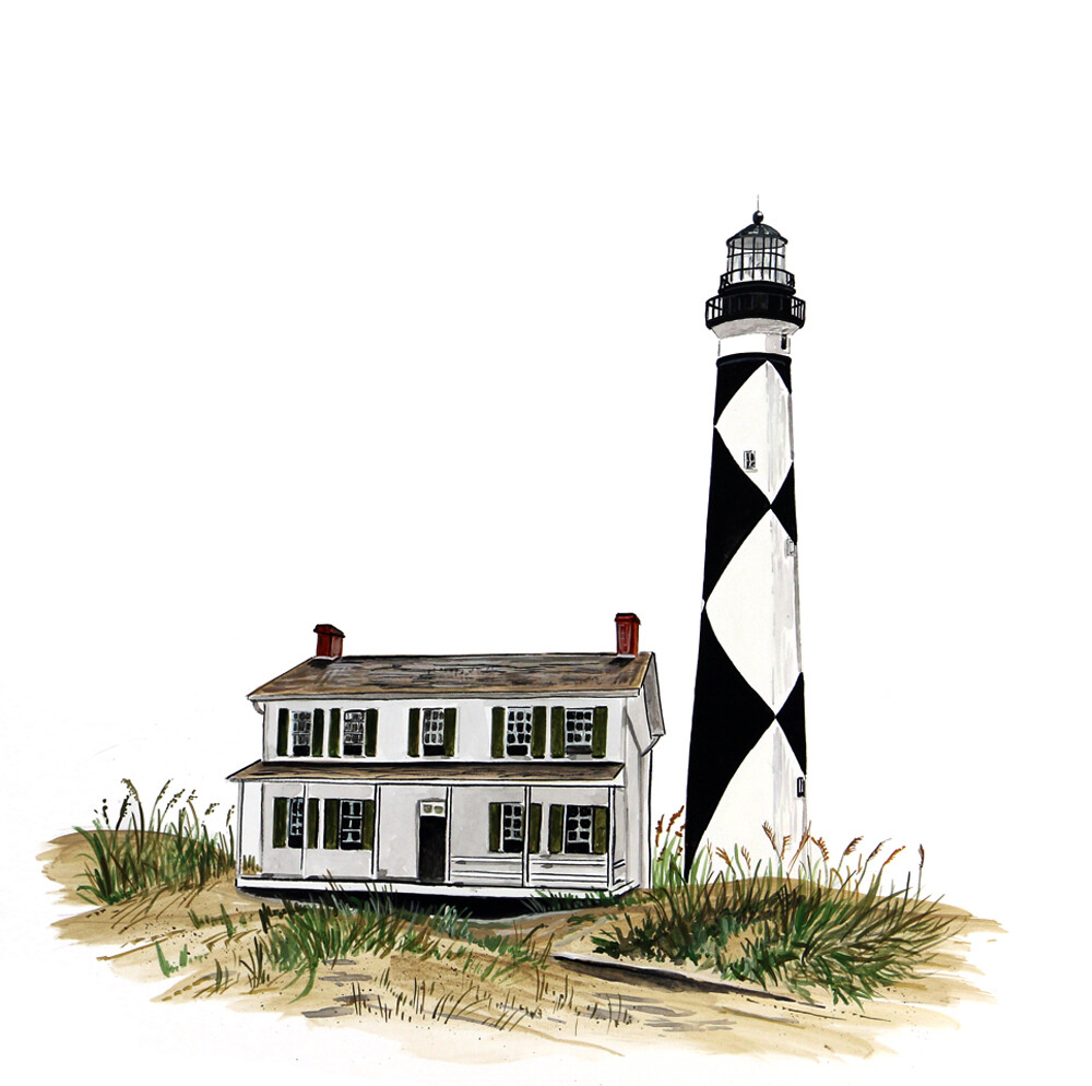 Cape Lookout Outer Banks Lighthouse Light House Home Beach Boat Decal Decor Gift