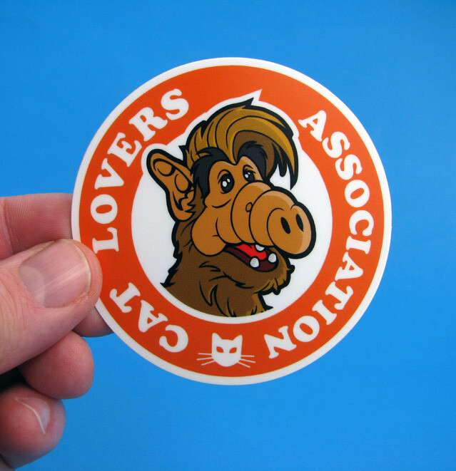ALF Cat Lovers Association Vinyl Sticker 80s TV Decal for Skateboard Laptop Car