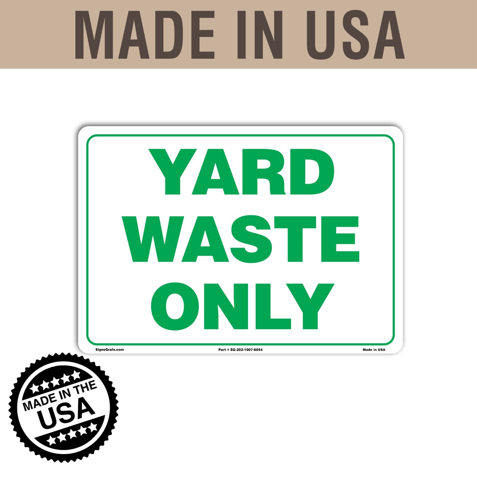 SIGNOGRAFX Yard Waste Sticker, Recycle Stickers for Trash Bins 04 Packs,10×7 in