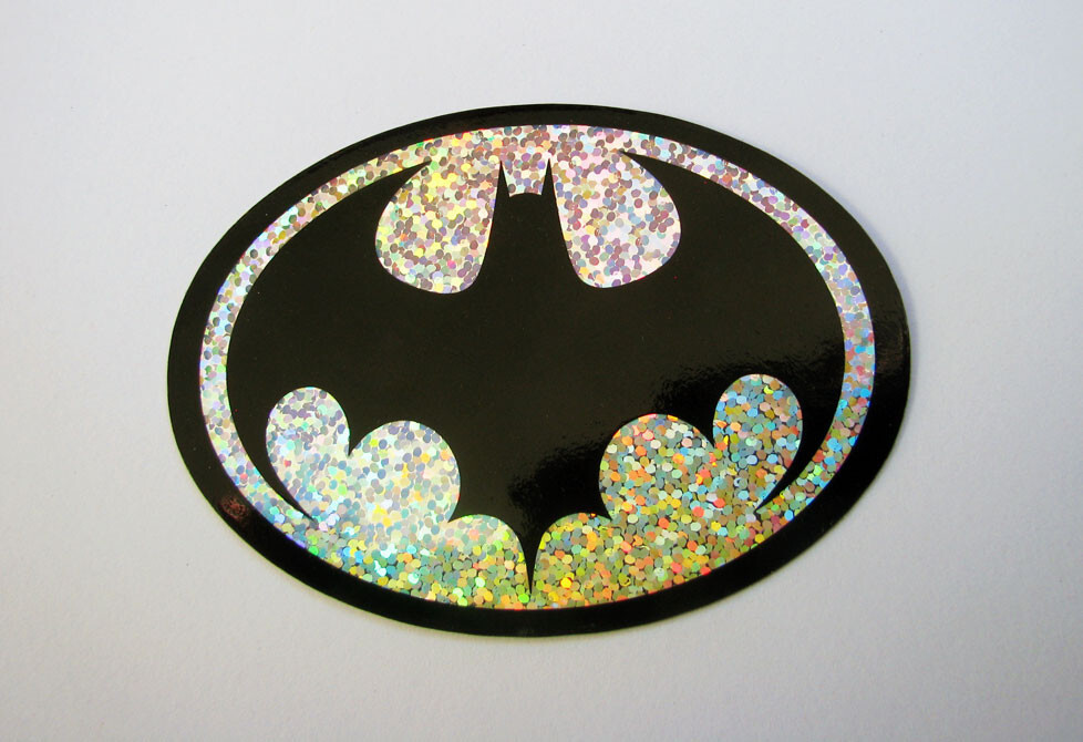 '89 Bat Logo Glitter Sticker Skateboard Sparkle Decal 1989