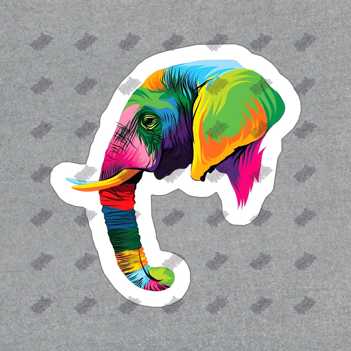 Colorful Elephant Vinyl Sticker Durable Decal for Laptops, Water #151995