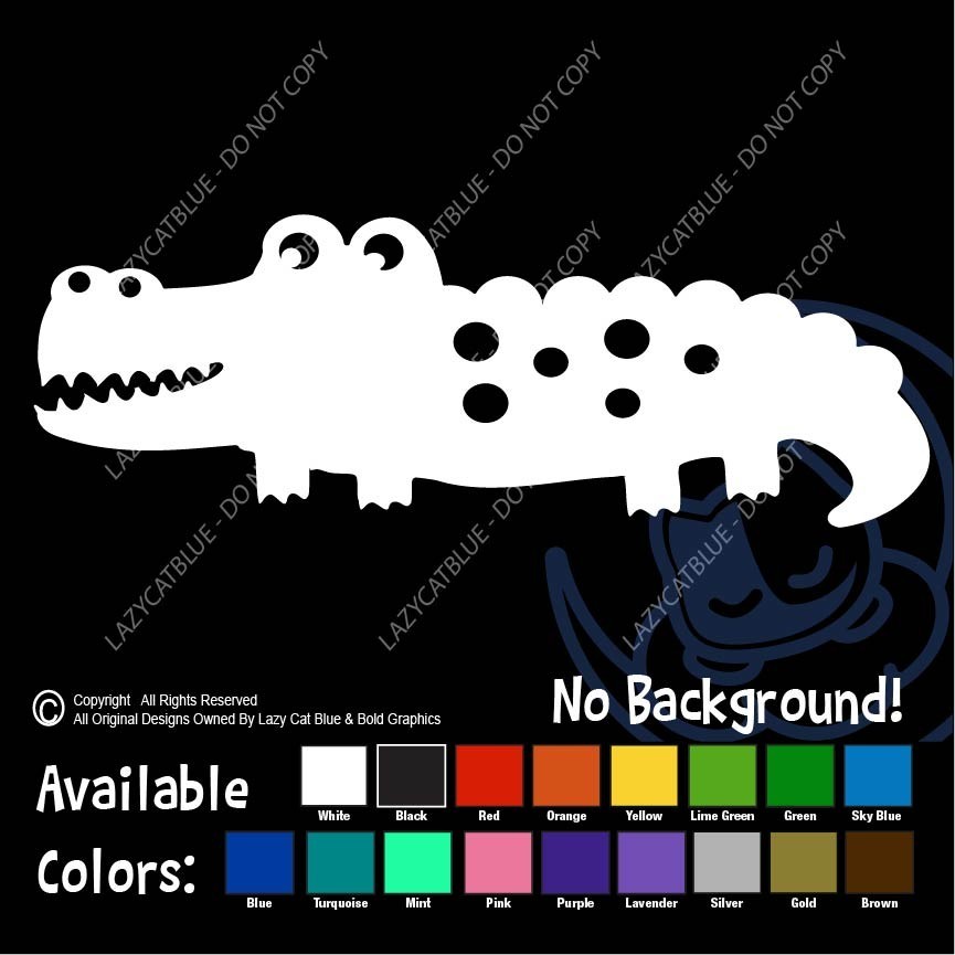 Alligator Decal Sticker Cute Teeth Smile Florida Wildlife Non Political Gator