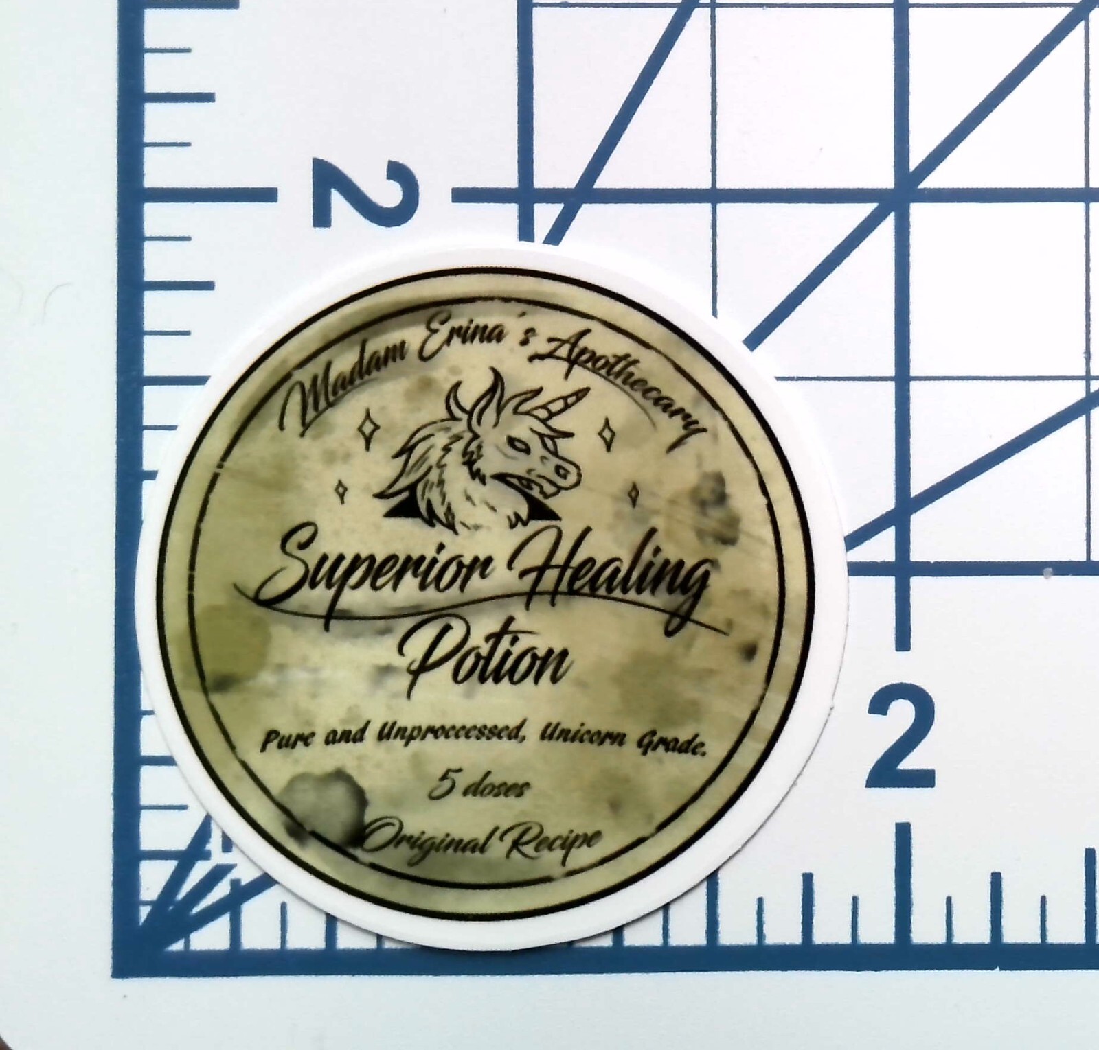 Superior Healing Potion Sticker Unicorn Magical Fantasy Vinyl Die Cut Journal