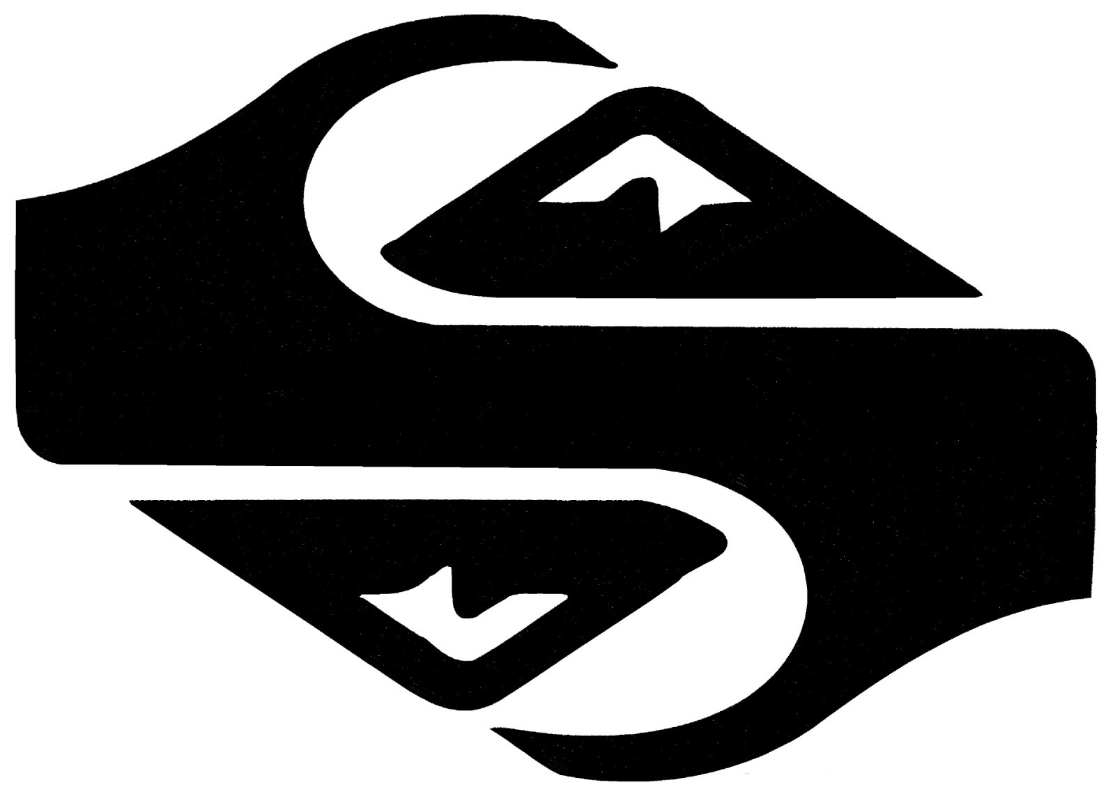 Pair of quiksilver surf T-Shirt hoodie decal vinyl White sticker 5"x3.5" lot
