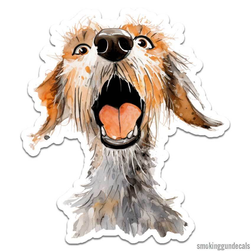 Cute Mutt Dog, Vinyl Decal Sticker, Indoor Outdoor, 3 Sizes, #12524