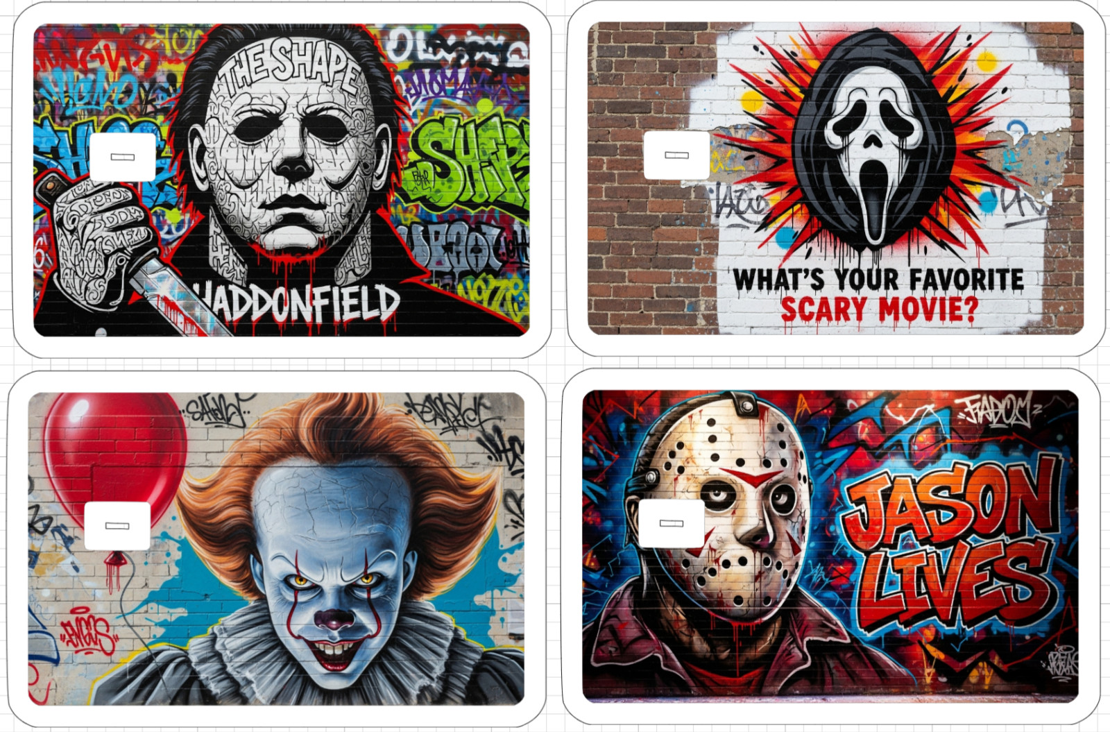 Killer Graffiti Street Art ATM Debit Credit Sticker Skin Halloween Horror Paint