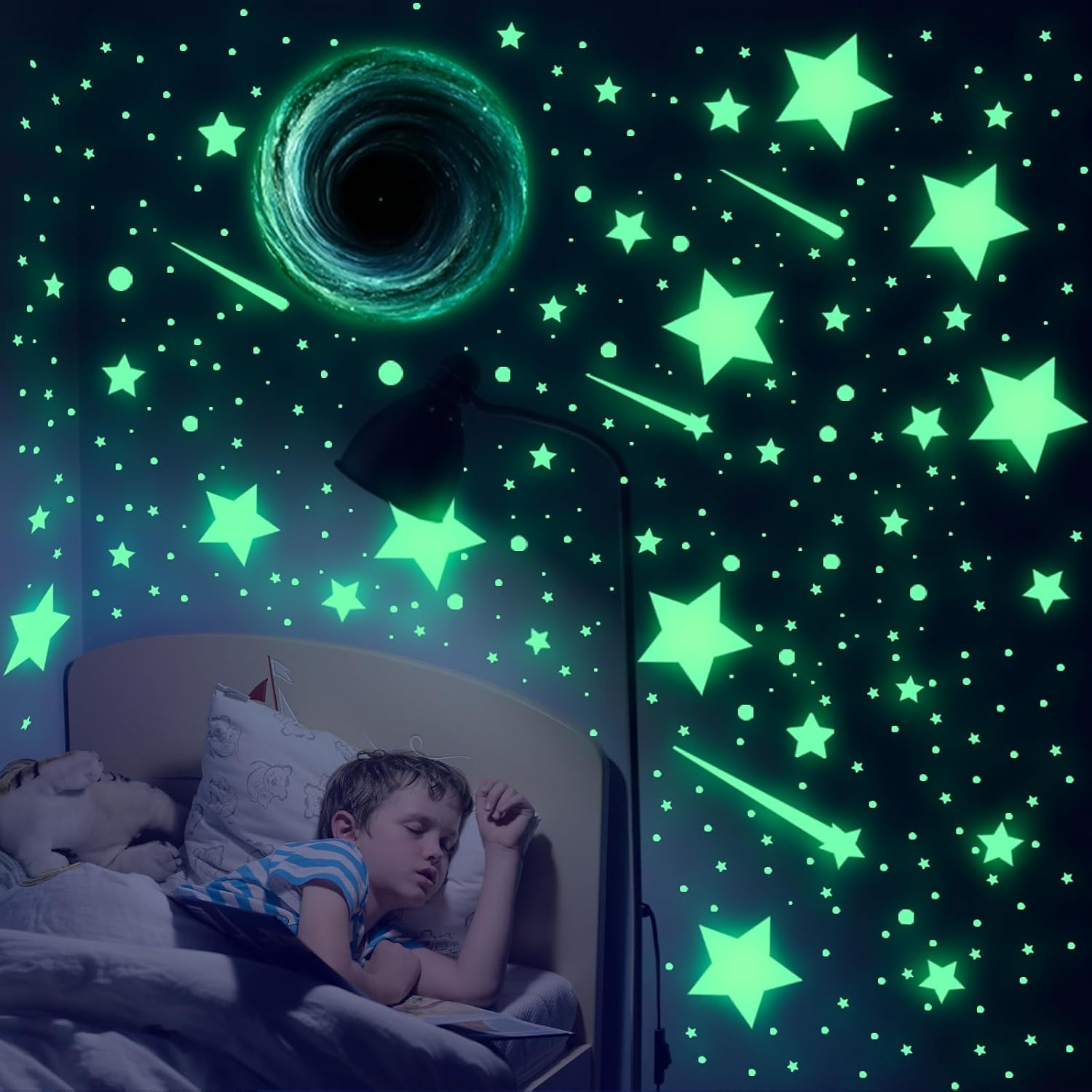 Glow in the Dark Stars Ceiling Wall Stickers Vinyl Decals Green Purple Galaxy