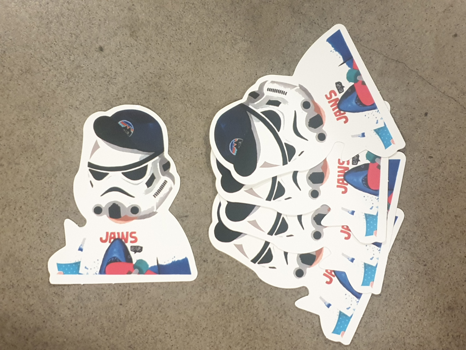 Storm Trooper fan boy Style sticker pack x 5, Star Wars Hollywood