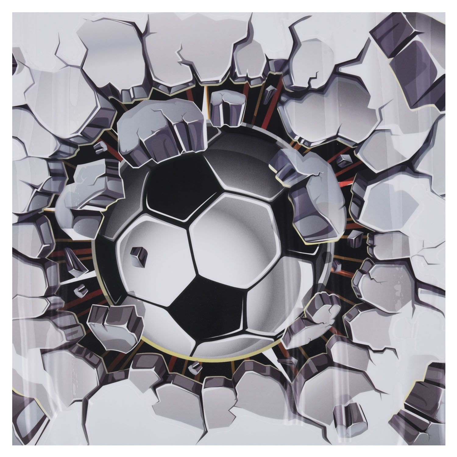 3D Football Wall Sticker PVC Art Soccer Crack Decal Boys Room Mural Decor W1I9