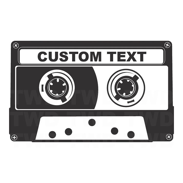 Custom Tape Wall Decal Music Wallpaper Mural Old Cassette Removable Design, b10