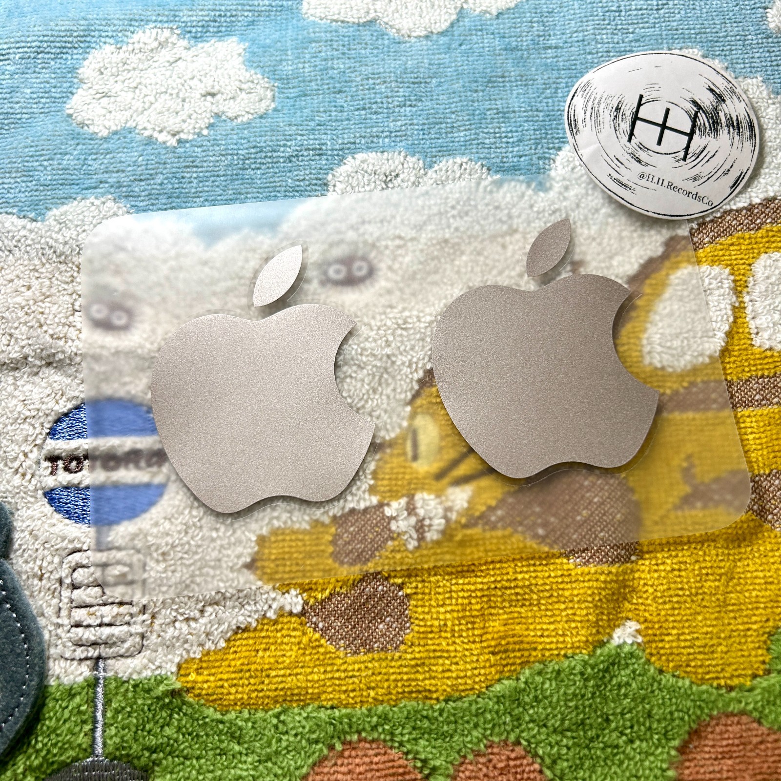 Apple Official Logo Sticker Set of 2 Laptop Decal 2" Silver OEM Original