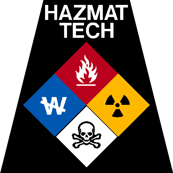 Reflective Black HAZMAT Tetrahedron Fire Helmet Decal You Pick